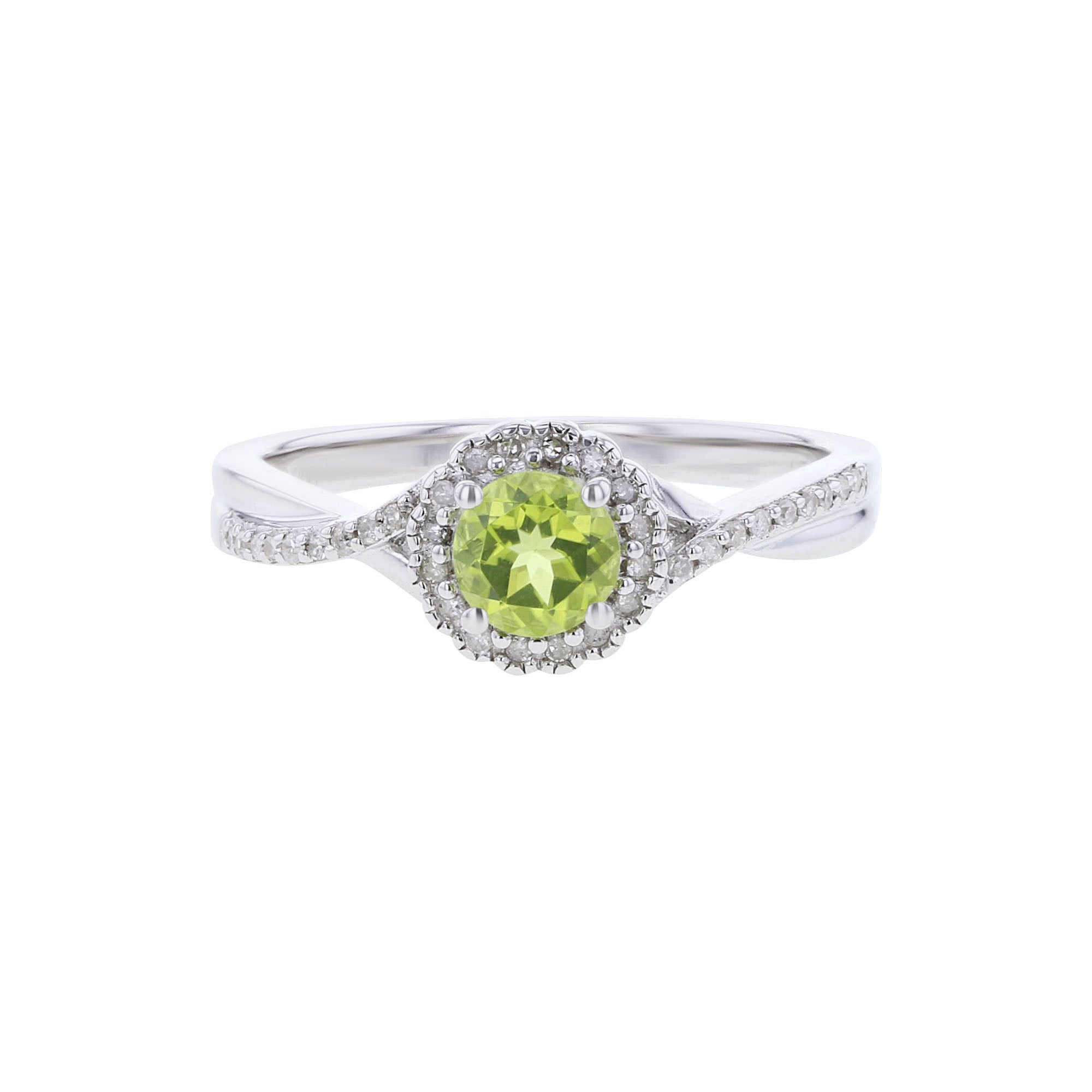 Silver Sweet Treat Peridot & Diamond Ring