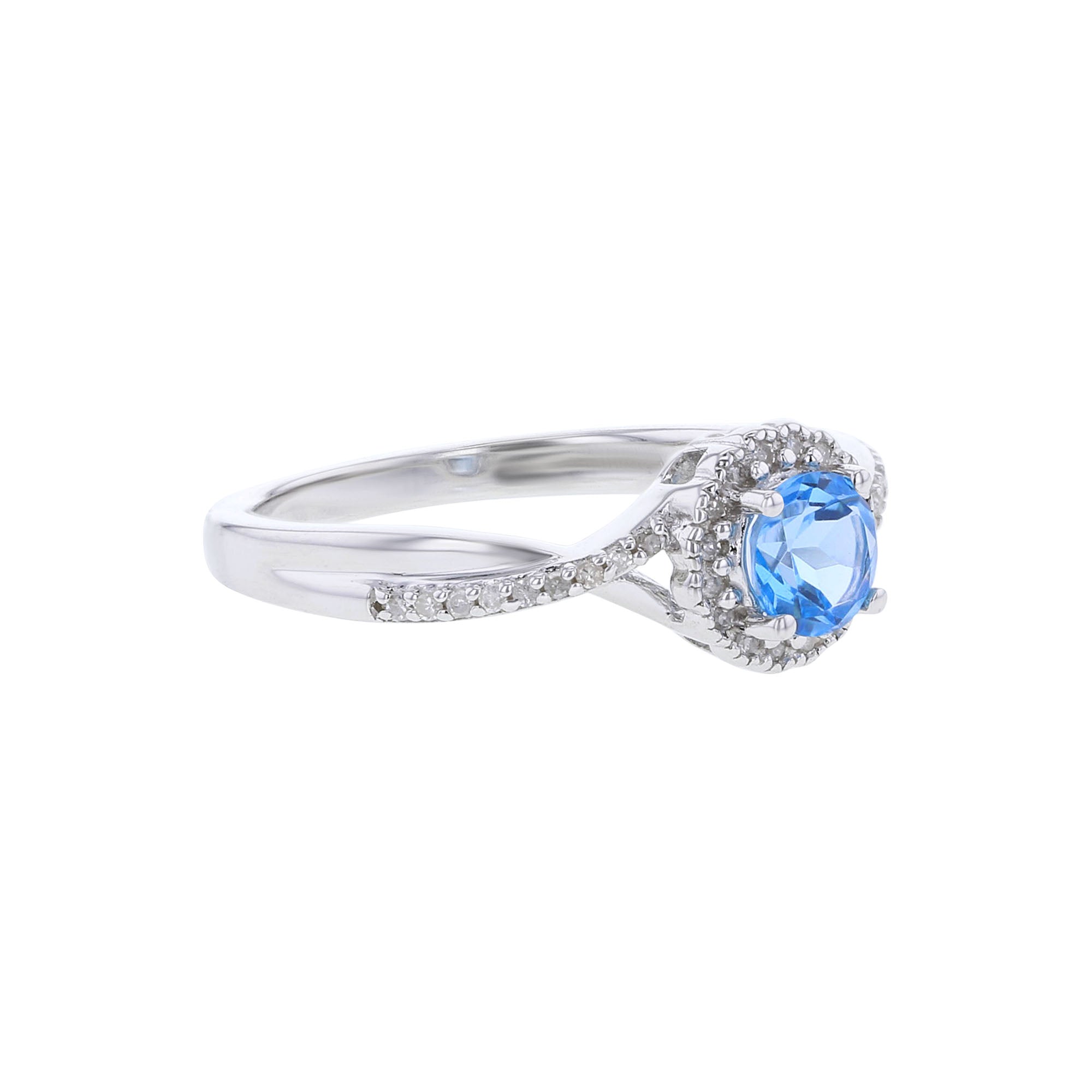 Silver Sweet Treat Blue Topaz & Diamond Ring