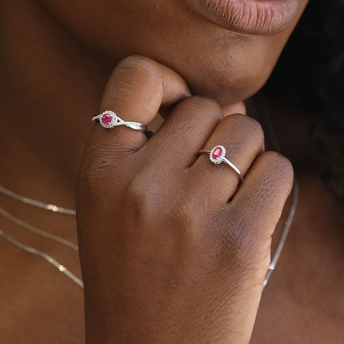 Silver Sweet Treat Ruby & Diamond Ring