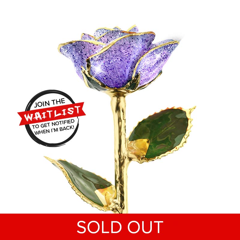 Periwinkle 24kt Gold Dipped Rose