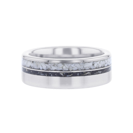 Oceanic Shark Tooth Serinium Wedding Ring