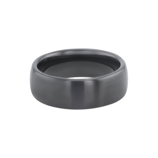 Phoenix Black Ceramic Domed Wedding Ring - 8mm