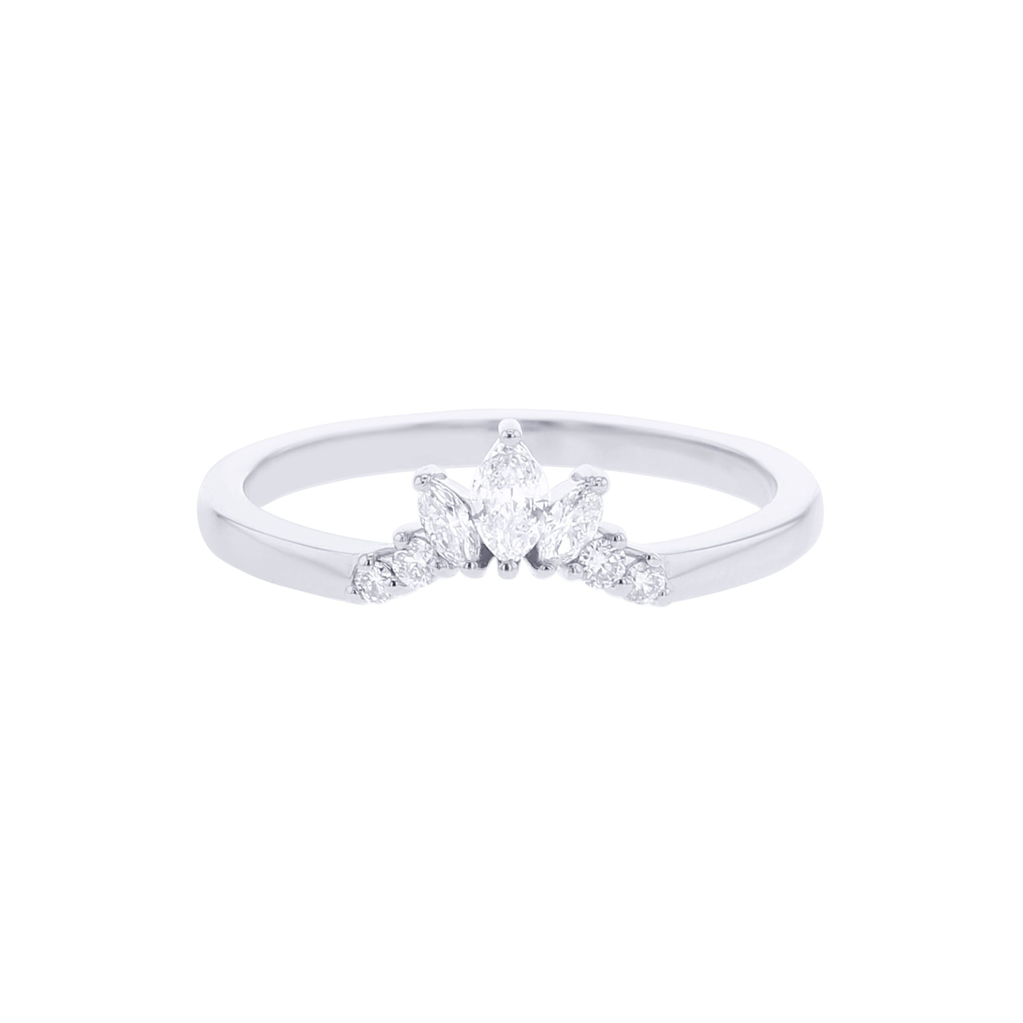 Tiara curved wedding deals band