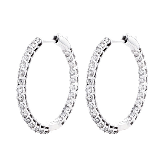 Harmonious Huggie Diamond Hoop Earrings 2ct