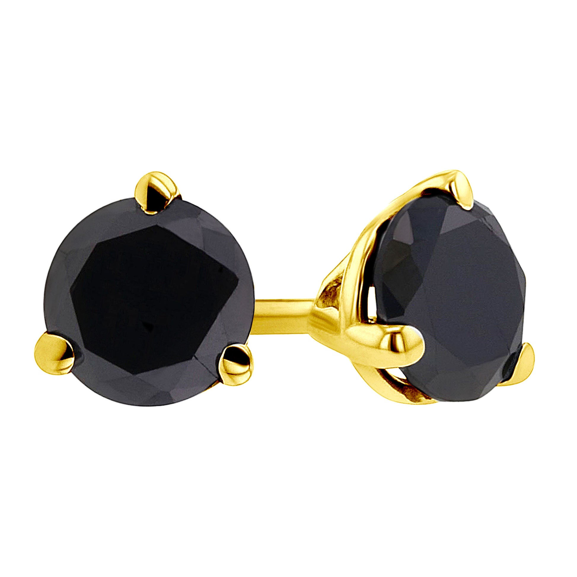 Get Naked Black Diamond Stud Earrings 1 1/2ct