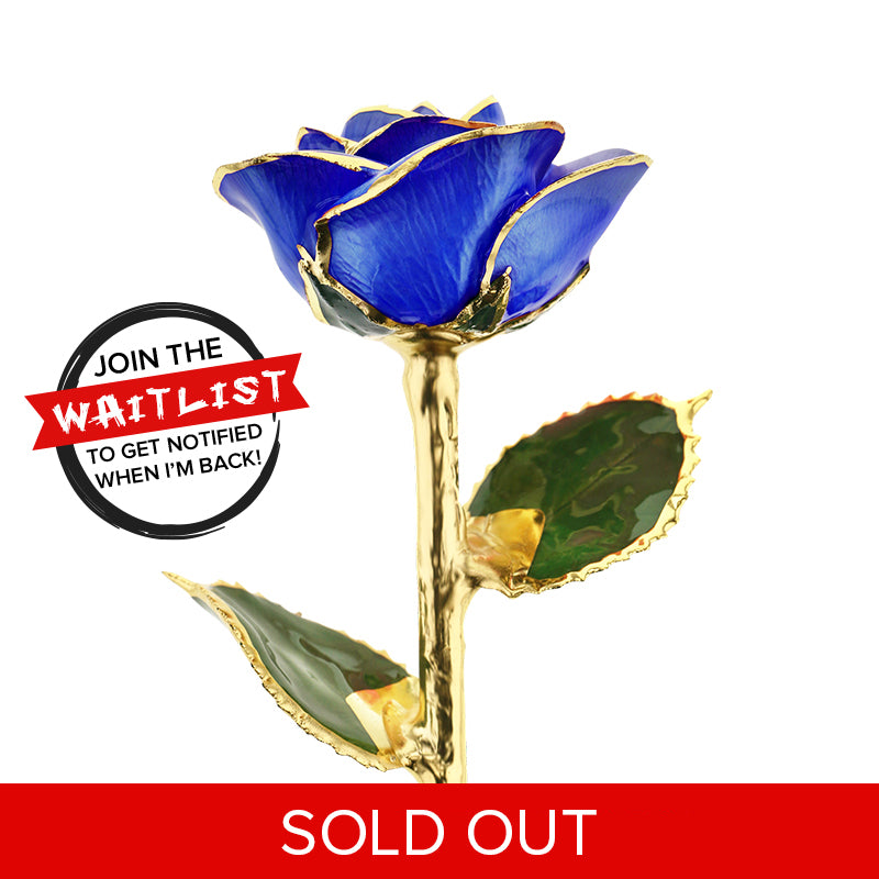 Royal Sapphire 24kt Gold Dipped Rose