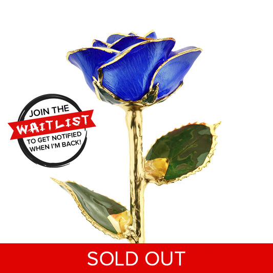 Royal Sapphire 24kt Gold Dipped Rose