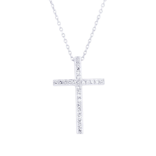 Traditional Diamond Cross Necklace