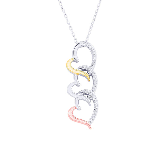 Cascading Hearts Diamond Pendant