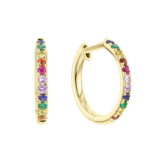 RAINBOW HUGGIE EARRINGS– Eddera