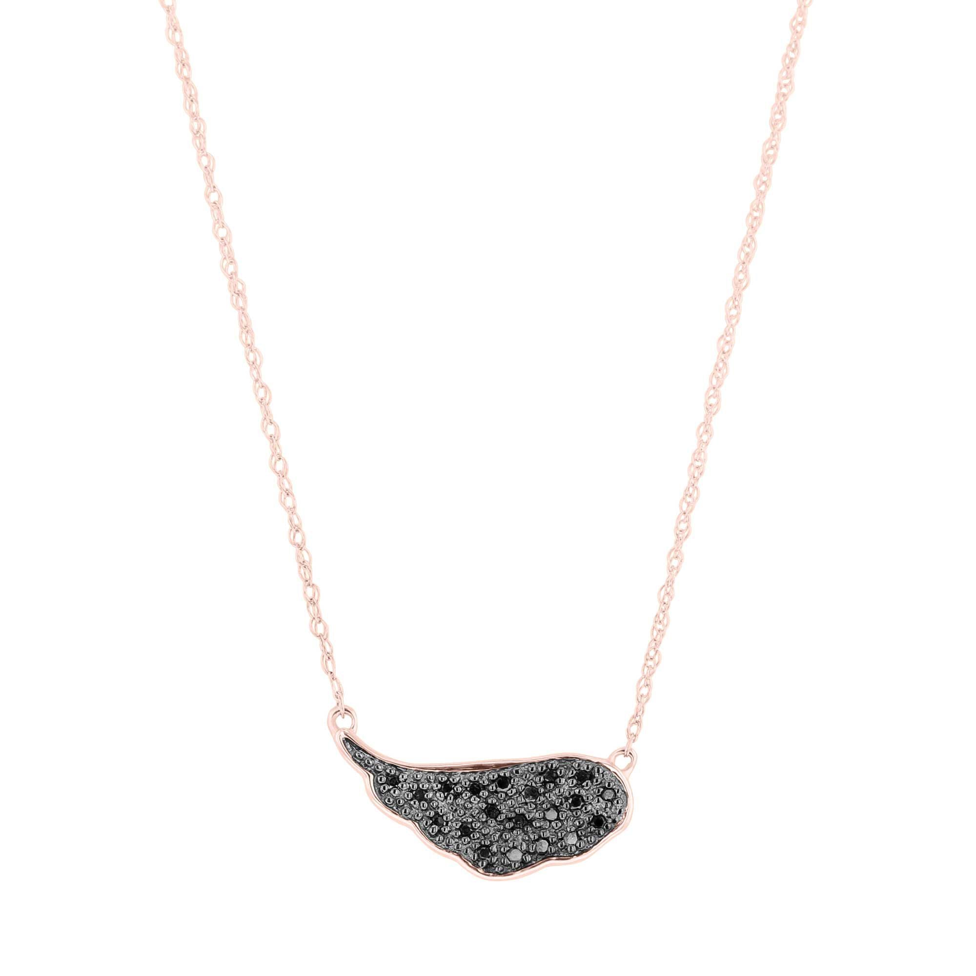 Rose gold and hot sale black wing necklace