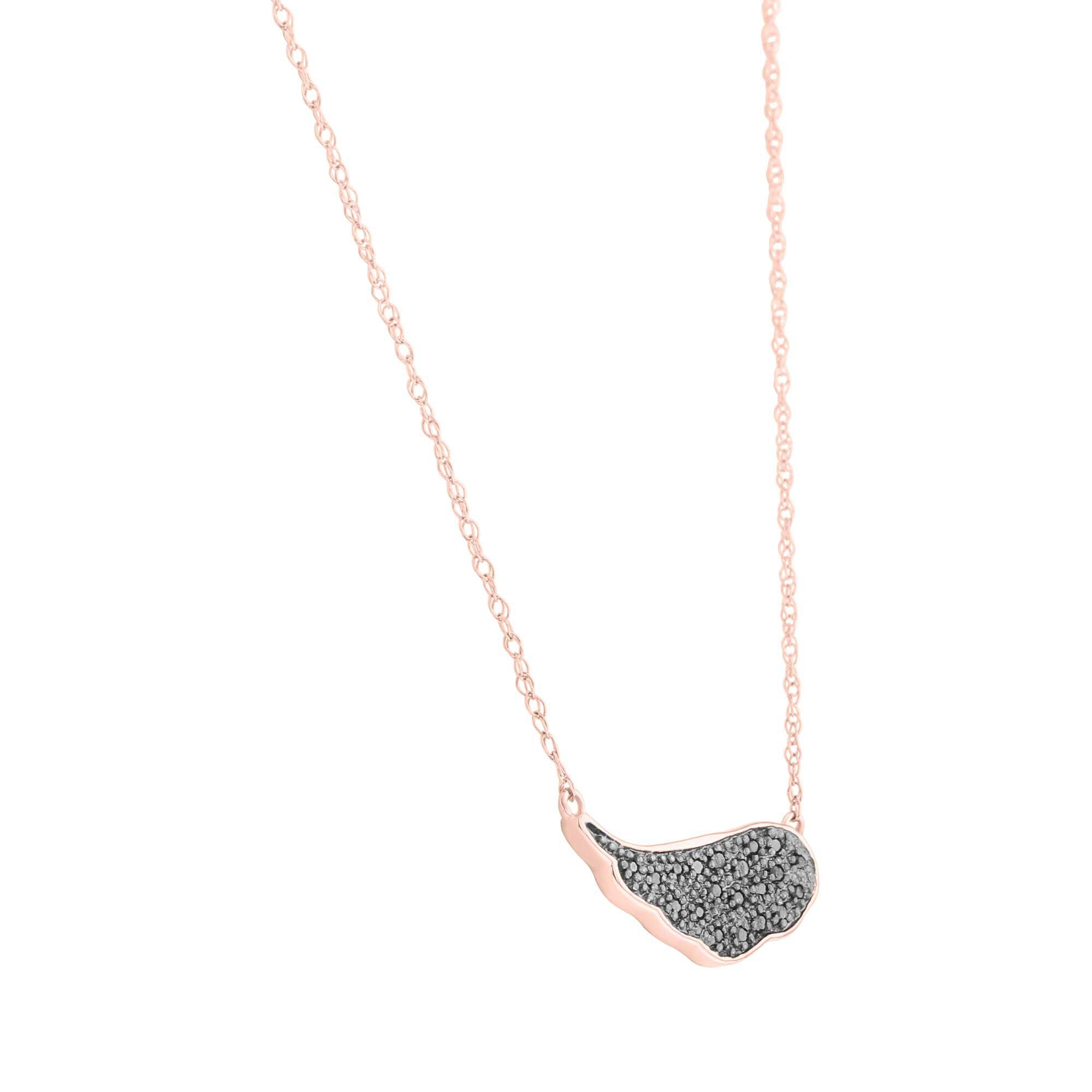 Rose gold and hot sale black wing necklace