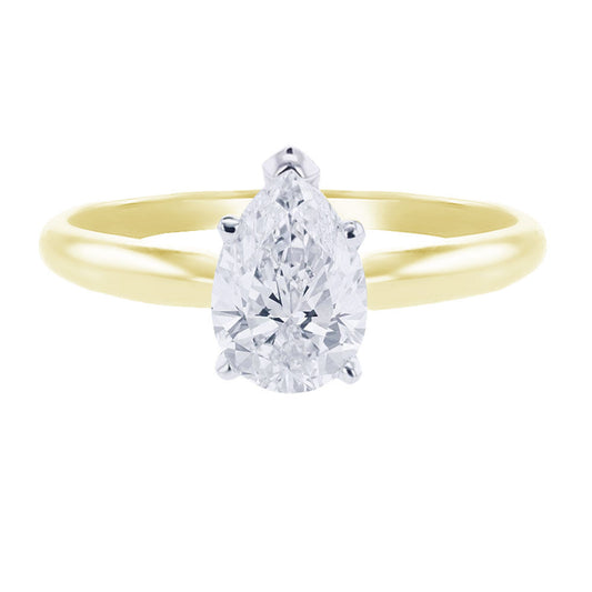 Christa Pear Solitaire Ready for Love Diamond Engagement Ring 1ct