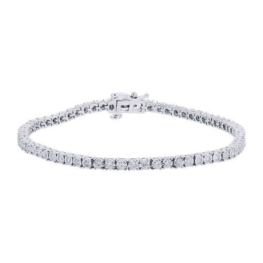 Silver Mirage Diamond Tennis Bracelet 1ct