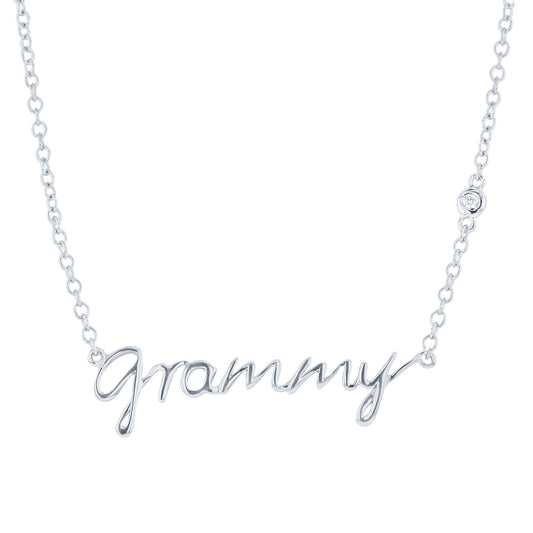 Silver Grammy Diamond Necklace