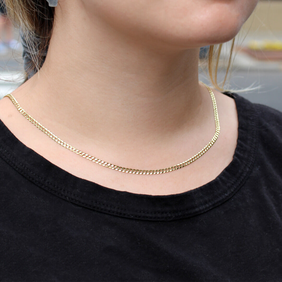 Womens curb deals link necklace