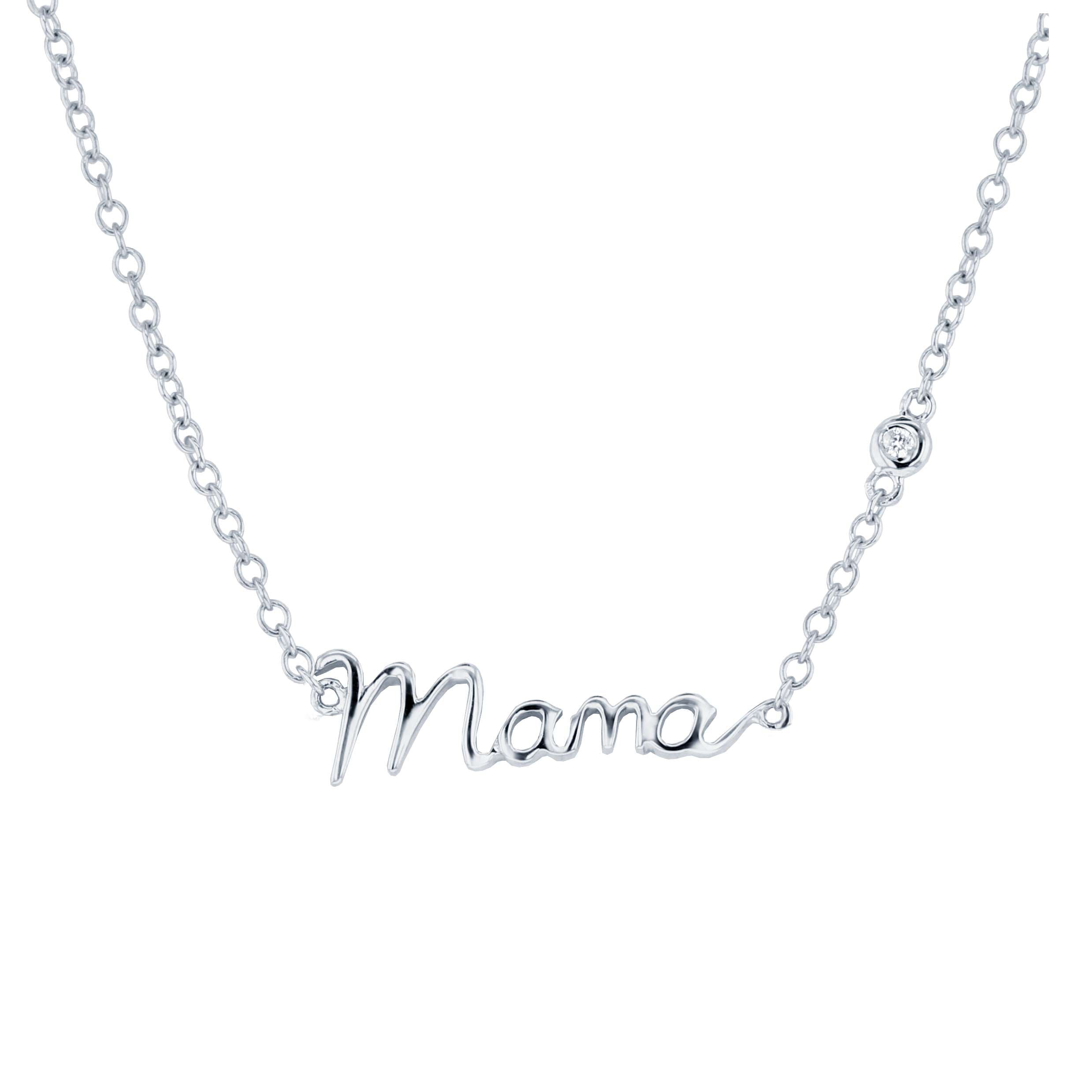EF Collection 14k Gold Mama Diamond Pendant Necklace