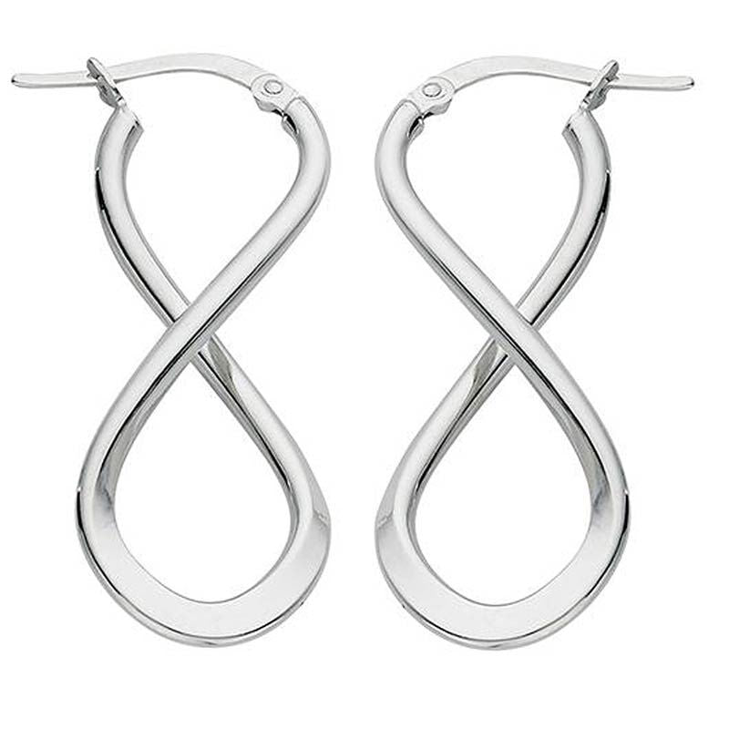 White gold infinity hot sale hoop earrings