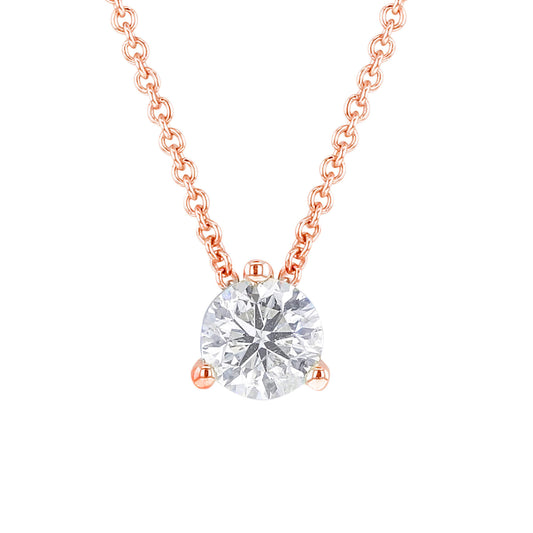 Naked Solitaire Diamond Necklace 1/4ct