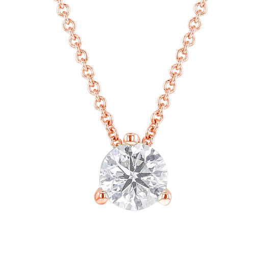 Naked Solitaire Diamond Necklace 1/2ct