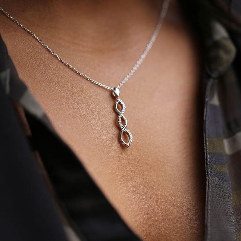 Buy Beriana Infinity Diamond Necklace Online | CaratLane