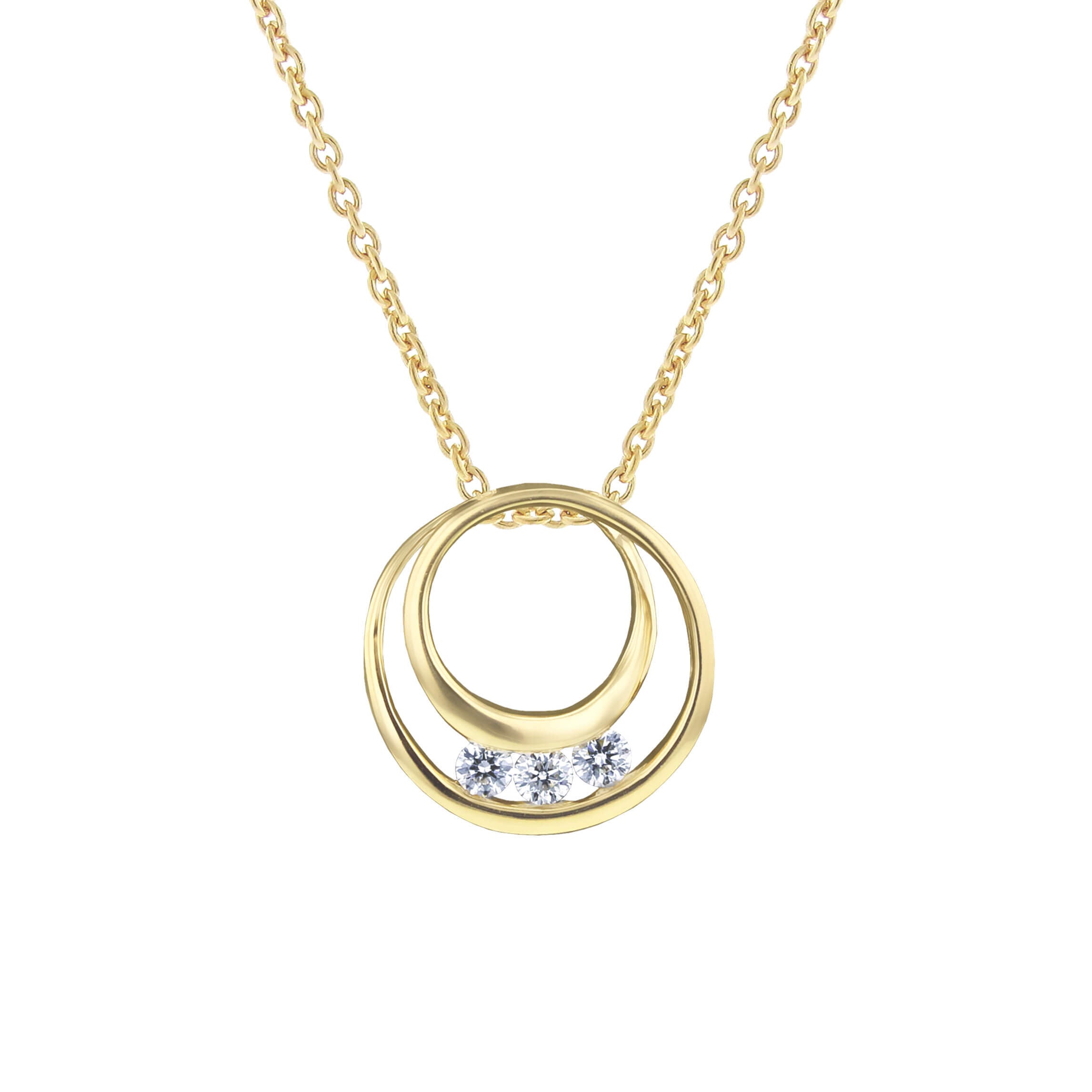 Past Present Future Circle Diamond Necklace 1/5ct